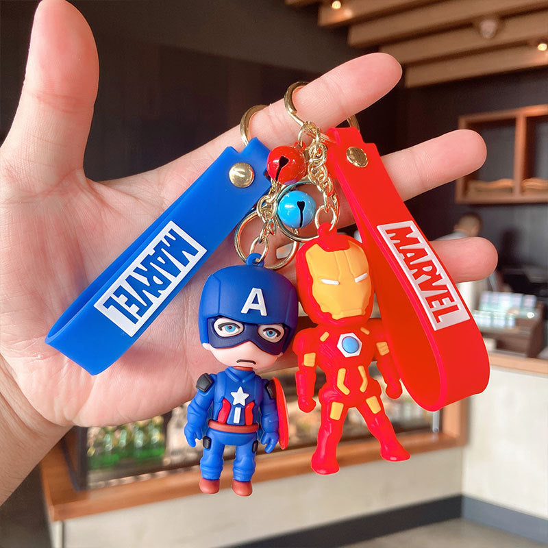 Cartoon Captain America Cute Key Chain Iron Man Doll Key Pendant Schoolbag Pendant Car Key Chain
