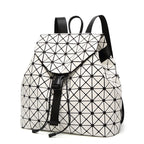 Luminous Geometric Plaid Backpacks for Women