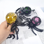 Halloween Adult Prank Toy Healthy Black Glitter Spider Stress Ball  Decompression