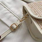 Niche Design Casual Saddle Bag Women's Summer Straw Bag Fashion Half Round Bag Korean Version All-Match Messenger Bag