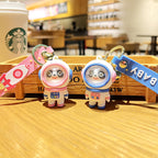 Cute Panda Astronaut Key Chain Female Exquisite Creative Couple Astronaut Car Key Chain Bag Pendant Key Accessories