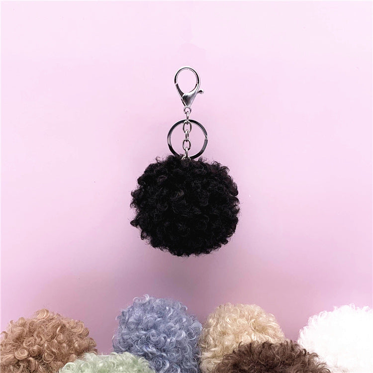 Key Chain Hair Ball Curly Cute Bag Pendant Car Plush Key Chain Creative Gift Jewelry Accessories Pendant