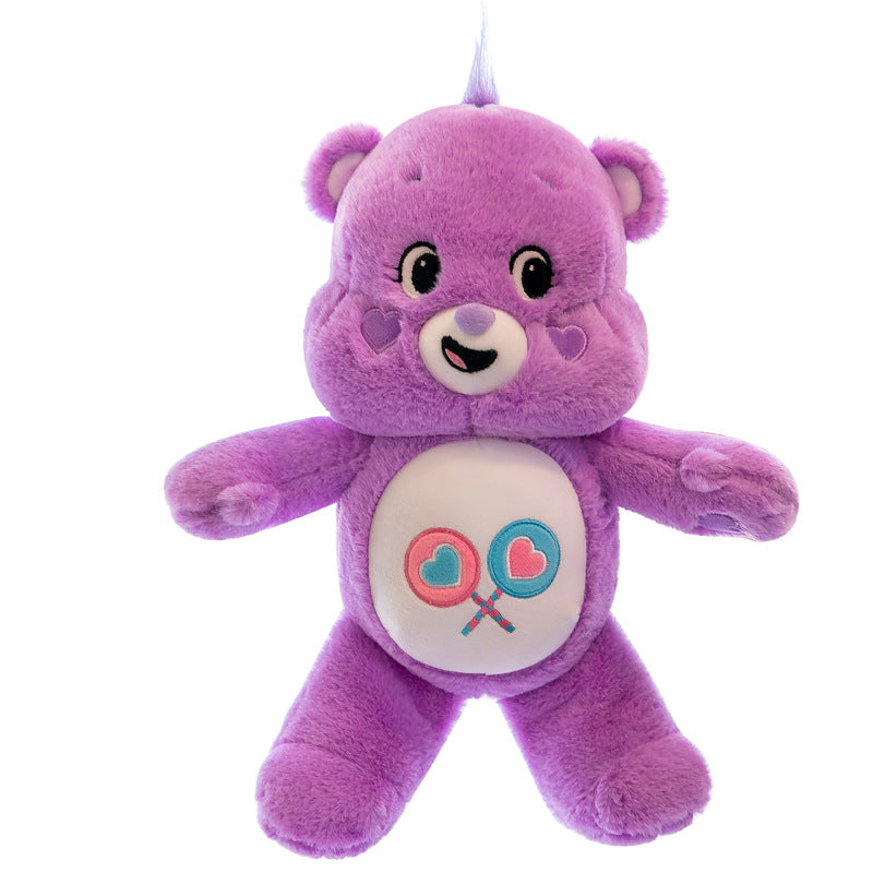 Three-color Bear Pillow Plush Toy Rainbow Bear Doll Cute Panda