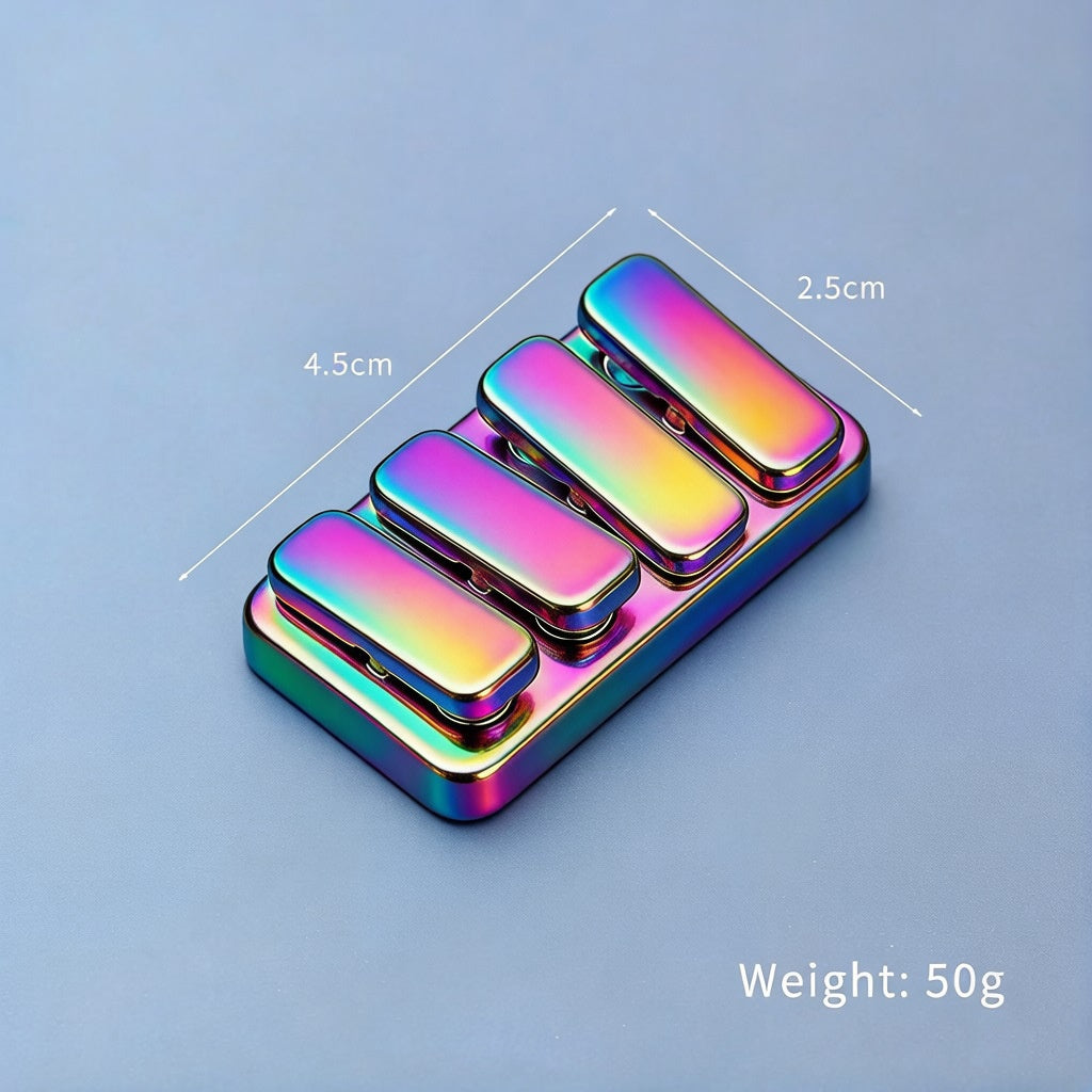 Magnetic Mini Seesaw Fidget Toy Zinc Alloy Piano Push Button Coin Slide Stress Relief Hand Spinner