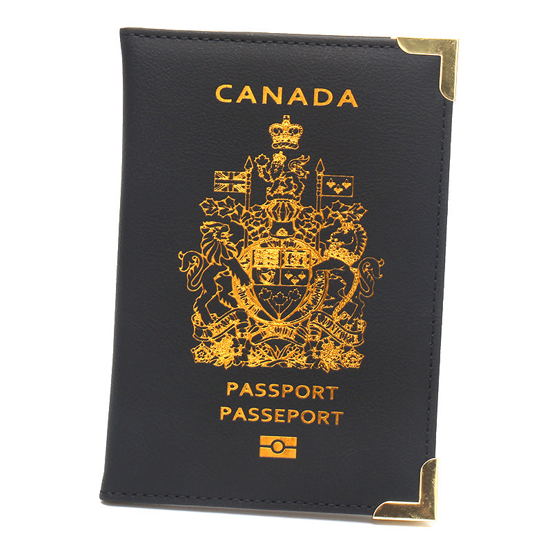 Canadian passport clip with copper feet and metal corners lightweight travel passport cover