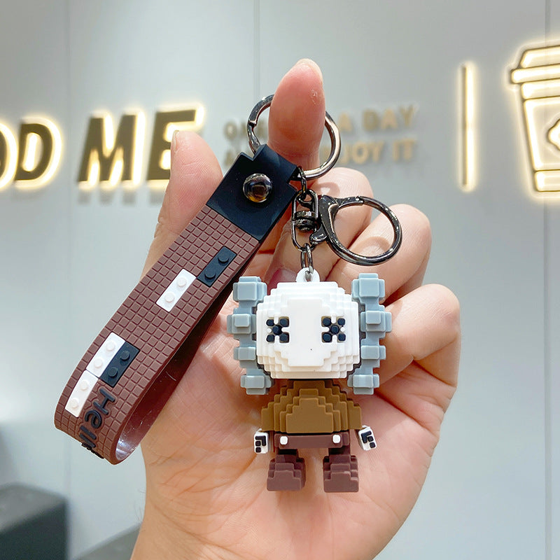 Building Blocks Cartoon Kaws Doll Key Chain Cute Couple Jewelry Key Pendant Bag Pendant Doll Key Chain