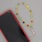 Go2Boho Mobile Phone Lanyard Heishi Disc Beads Crystal Bead Chain For Phone Smile Chains LOVE Letter String Wristband