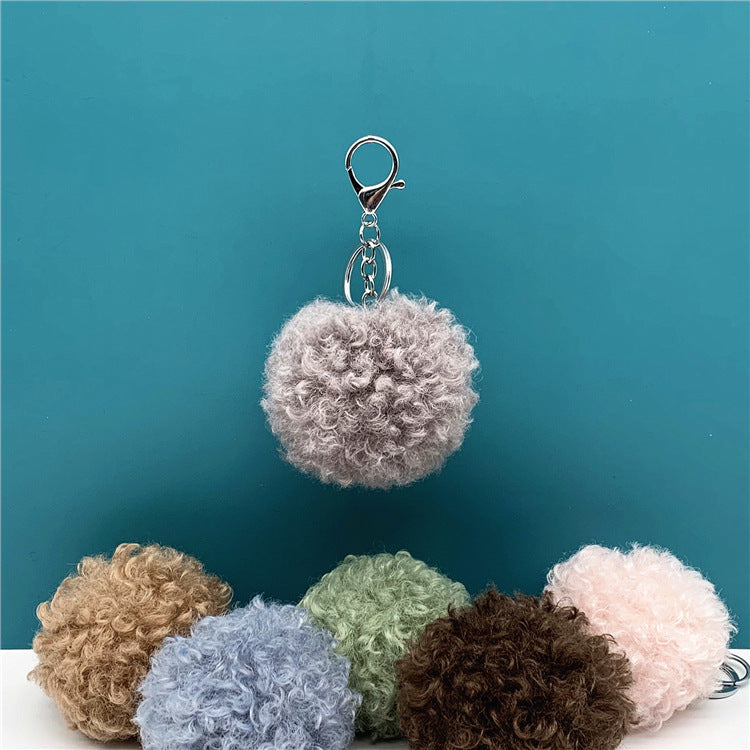 Key Chain Hair Ball Curly Cute Bag Pendant Car Plush Key Chain Creative Gift Jewelry Accessories Pendant