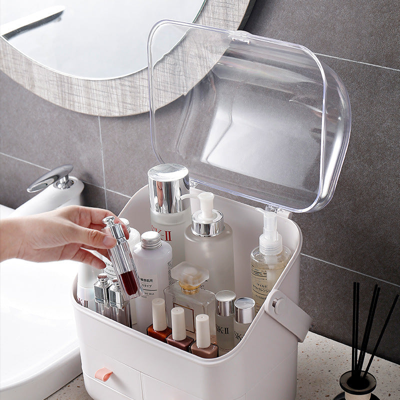 Cosmetics Storage Box Household Transparent Simple Dust-proof Large-Capacity Drawer Makeup Box Drawer Storage