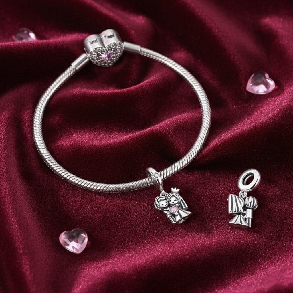 Silver Bride and Groom Charm-Infinite Love NYSHK
