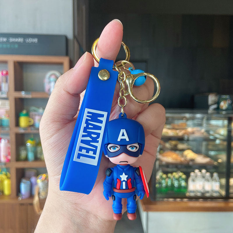 Cartoon Captain America Cute Key Chain Iron Man Doll Key Pendant Schoolbag Pendant Car Key Chain