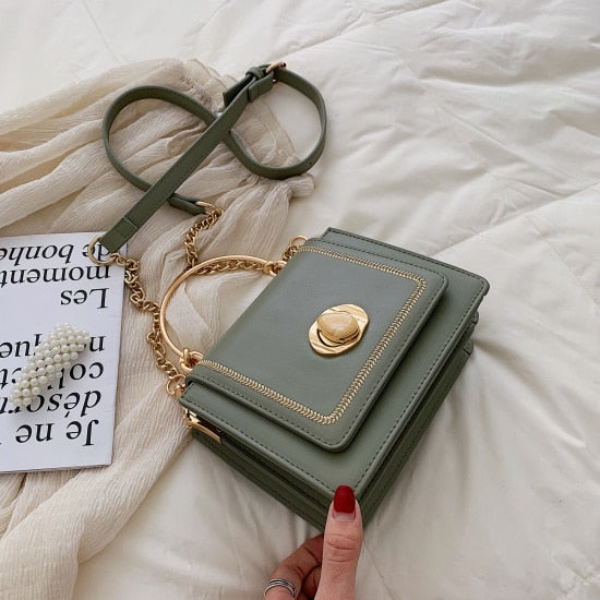 LEFTSIDE Leather Mini Crossbody Bags for Women Summer Shoulder Bag with Short Handle Female Phone Purses and Handbags