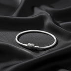 S925 Heart Textured Snake Chain Elegant Bracelet NYSHK