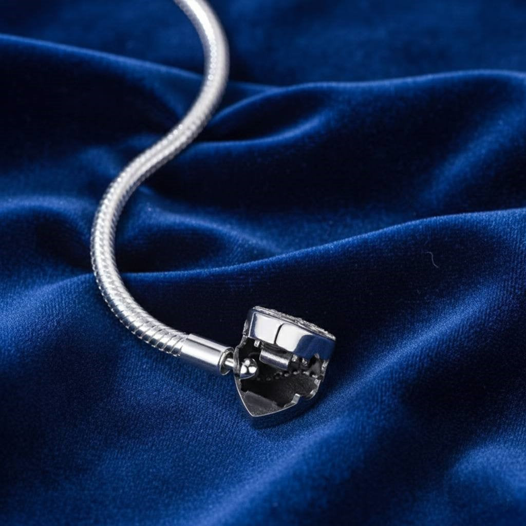 S925 Heart Textured Snake Chain Elegant Bracelet NYSHK