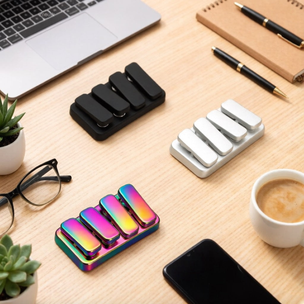 Magnetic Mini Seesaw Fidget Toy Zinc Alloy Piano Push Button Coin Slide Stress Relief Hand Spinner