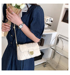 Small Fresh Bag Women's New Rhombus Chain Bag Fashion Lady Style Shoulder Bag Soft PU Messenger Bag