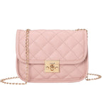 Small square bag embroidered diamond grid women's bag