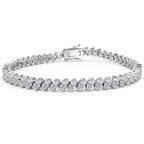 Copper Zirconia Tennis Bracelet with Design, Eight-Character Clasp, Luxury Minimalist Style, Elegant Fashion Jewelry