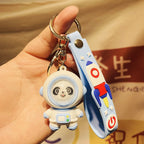 Cute Panda Astronaut Key Chain Female Exquisite Creative Couple Astronaut Car Key Chain Bag Pendant Key Accessories