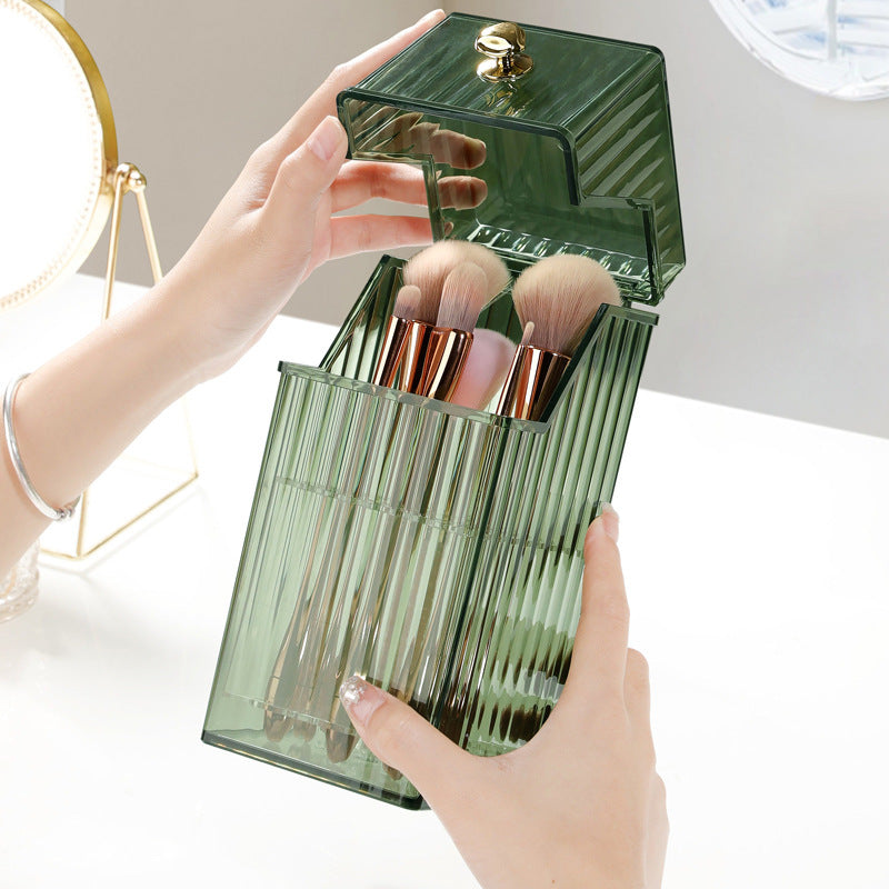 Light Luxury Makeup Brush Storage Bucket Desktop Senior Sense Brush Bucket Dust Eyebrow Pencil Eye Shadow Brush Rack Organizer