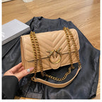 Ladies' Chain Bag Crossbody Bag Elegant Fashion Versatile Shoulder Bag Embroidered Small Square Bag