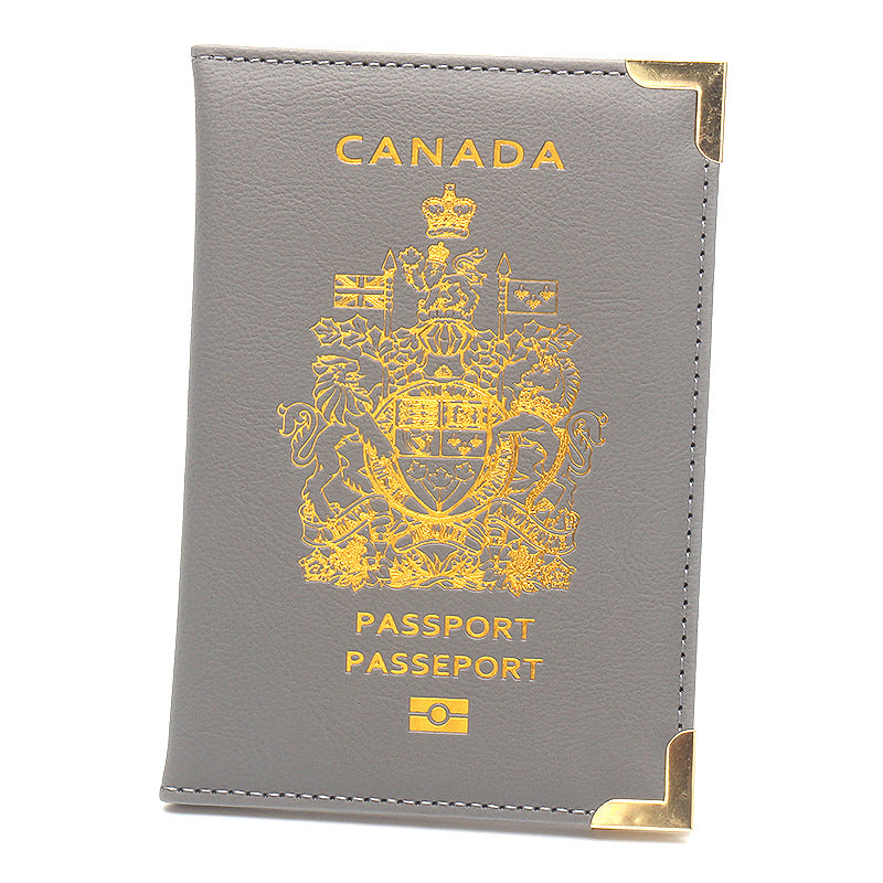 Canadian passport clip with copper feet and metal corners lightweight travel passport cover