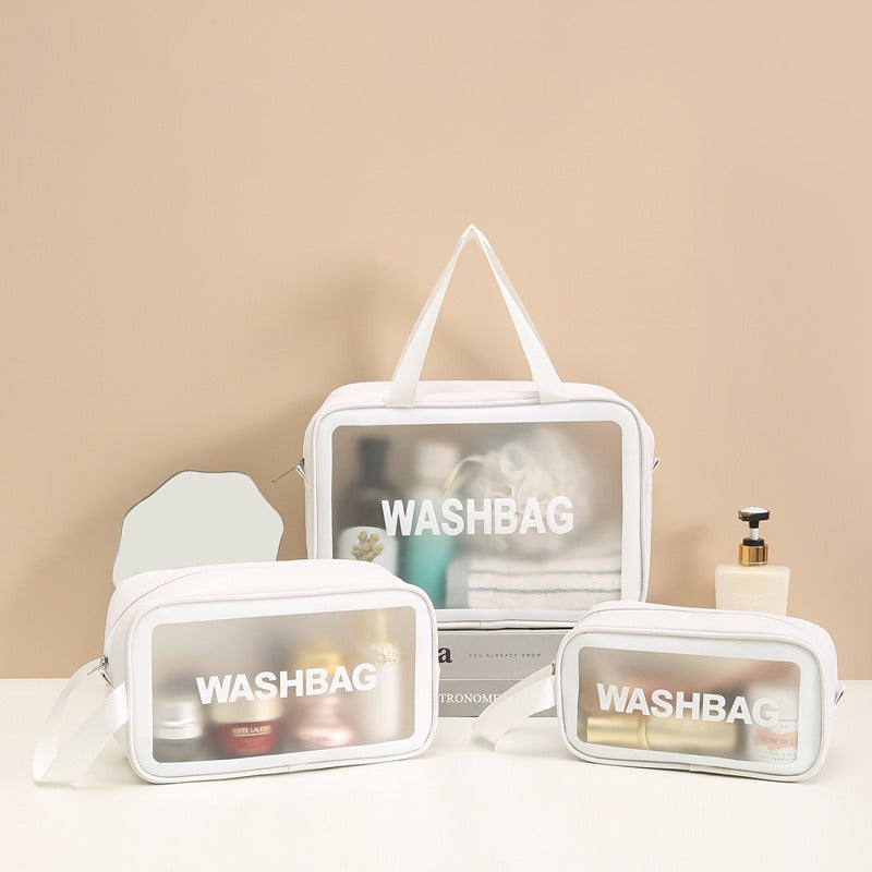 Cosmetic Bag Toiletry Bag Portable Wash Bag Letter Organizer Ins Transparent Storage Bag