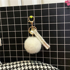 Creative Small Fragrance Key Chain Plush Bag Ribbon Pendant Car Key Chain Pearl Ornament Accessories Small Gift