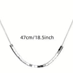 925 Sterling Silver Petite Square Necklace with Contemporary Layering - NYSHK