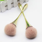 Gold Color Makeup Powder Big Brush Kabuki Brush Synthetic Hair BB Cream Foundation Brush Powder Makeup Beauty Tool Brushes
