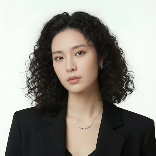 925 Sterling Silver Petite Square Necklace with Contemporary Layering - NYSHK