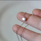 S925 Sterling Silver Gold Plated Zircon Clavicle Necklace - NYSHK