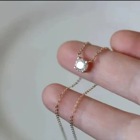 S925 Sterling Silver Gold Plated Zircon Clavicle Necklace - NYSHK