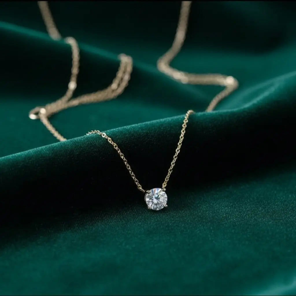 S925 Sterling Silver Gold Plated Zircon Clavicle Necklace - NYSHK