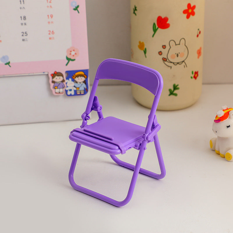 Ins Wind Stool Folding Mobile Phone Bracket Creative Desktop Multi-Function Mobile Phone Bracket Macaron Lazy Bracket