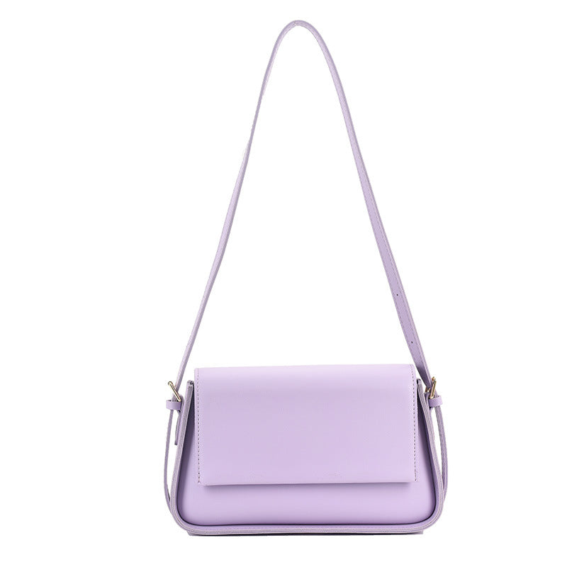 Shoulder Bag Fashion Women's Bag New Solid Color PU Small Square Bag Trendy Simple Armpit Messenger Bag