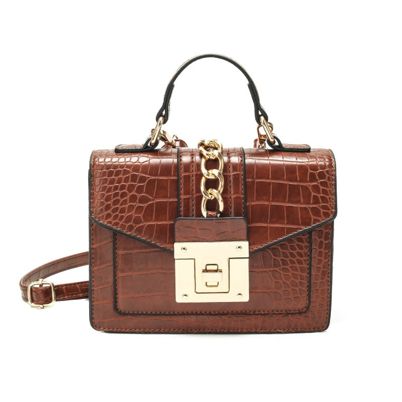 Fashion Alligator Women Shoulder Bags Designer Chains Handbags Luxury PU Leatehr Crossbody Bag Small Envelope Flap Famale Purses
