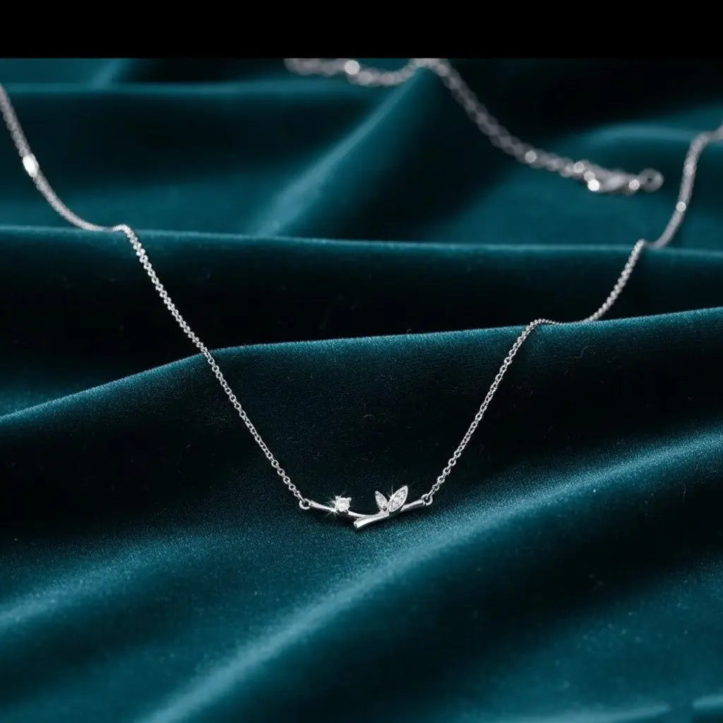 S925 Sterling Silver Bamboo Joint Necklace High End Collarbone Chain - NYSHK