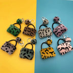 Leopard Bag Key Chain Creative Student Cute Plush Cartoon Pendant Car Key Chain Fur Ball Ornaments Accessories