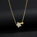 S925 Gold Plated Star and Heart Design Necklace