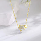 S925 Gold Plated Star and Heart Design Necklace