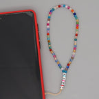 Go2Boho Mobile Phone Lanyard Heishi Disc Beads Crystal Bead Chain For Phone Smile Chains LOVE Letter String Wristband