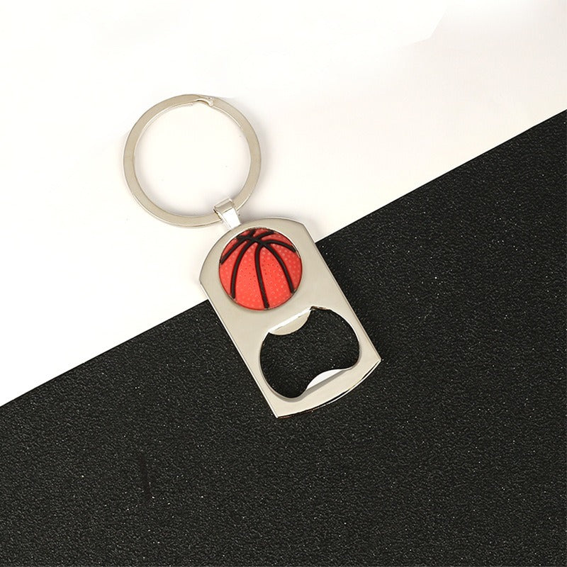 Qatar World Cup Small Gift Baking Varnish Metal Bottle Opener Basketball Football Key Chain