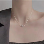 Silver Double Butterfly Necklace