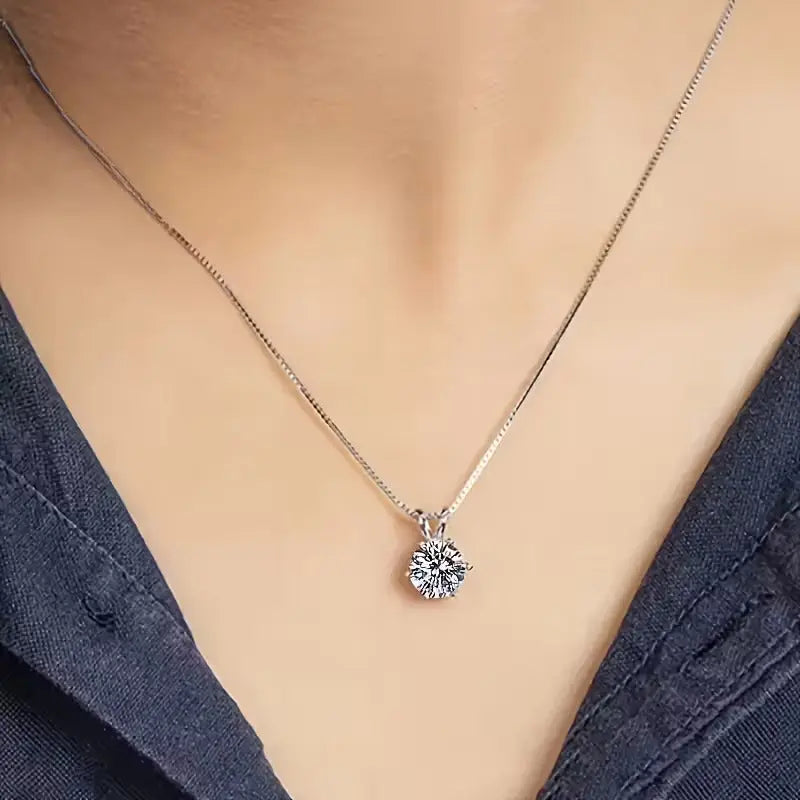 925 Sterling Silver Cubic Zirconia Hip Hop Inspired Bling Style Necklace - NYSHK