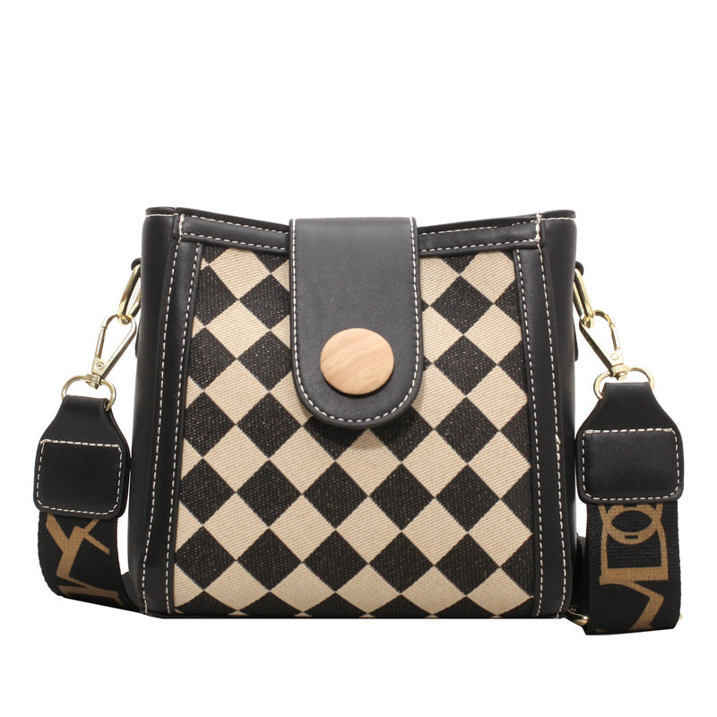Checkerboard Women's Bag Fashion Small Square Bag Simple Bag New Texture Stitching Bag Messenger Bag