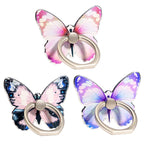 Mobile phone holder with butterfly colored painted cartoon cute and creative new ring buckle for mobile phone holder