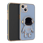 For iPhone13 Mobile Phone Shell New Electroplating 6D Astronaut Bracket Apple 12 Astronaut Anti-Fall Protective Cover