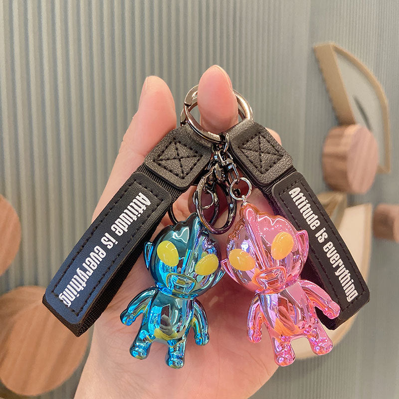 Electroplating Creative Ultraman Key Chain Cartoon Doll Gift Key Pendant Car Ornament Acrylic Key Chain