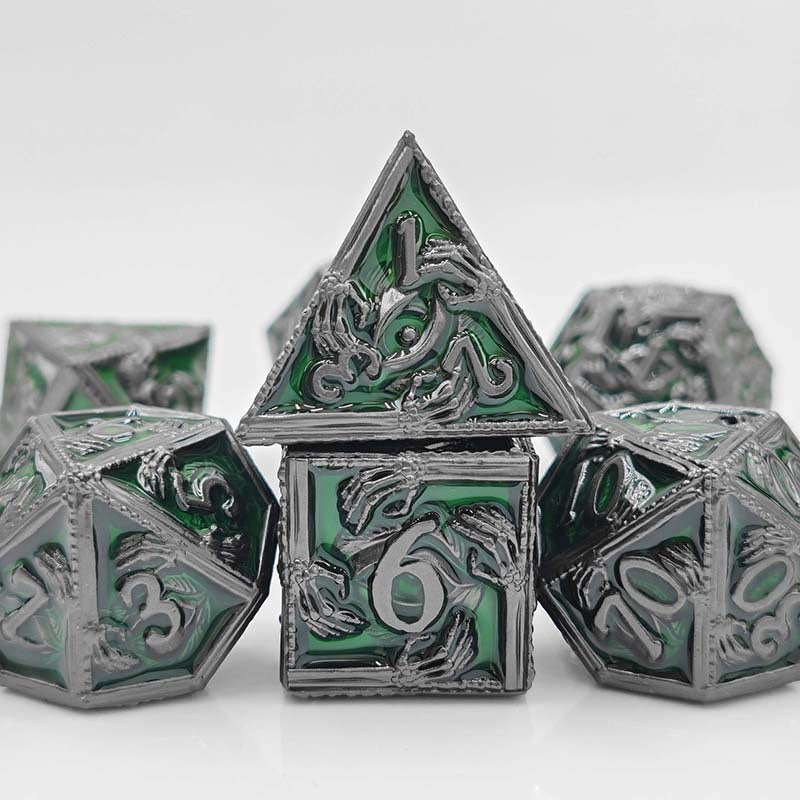 Popular New Eye Hand Dice Set, D&amp;D Cthulhu Role-Playing Game, 7-Piece Metal Dice Set